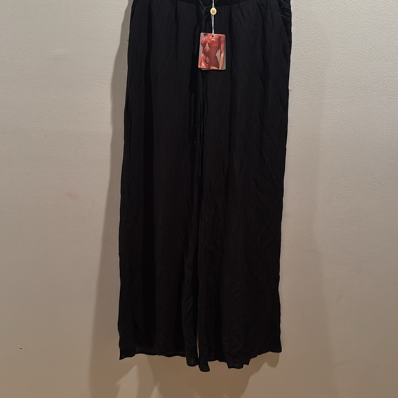 NWT Neena Swim Crinkled Pleat Wide Leg Pants M/L - Picture 2 of 9